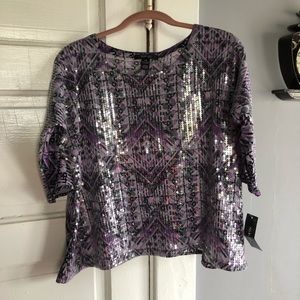 Women’s NWT Style & Co. Blouse with Sequence.